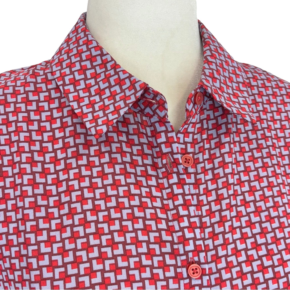 La Redoute red geometric print shirt